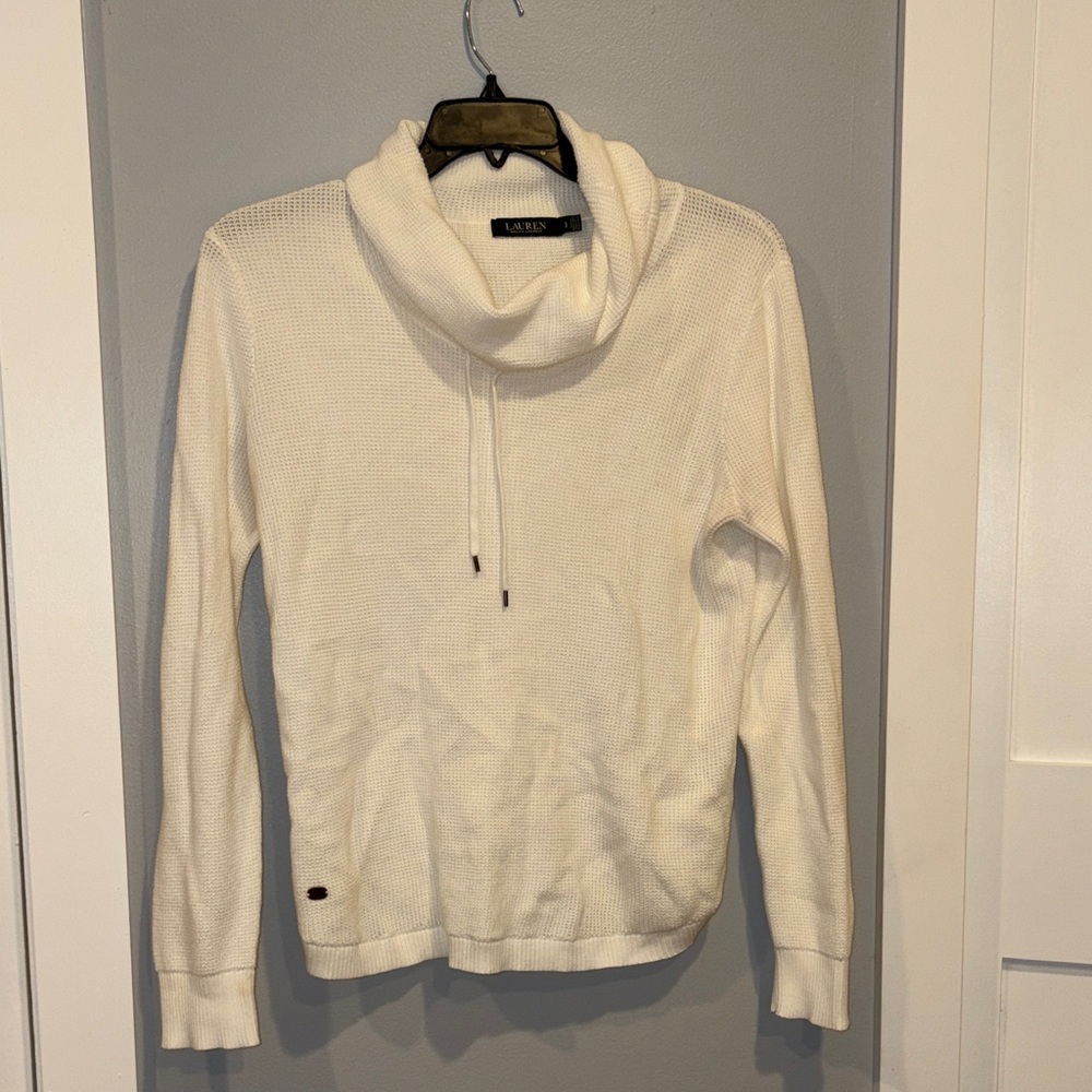 Lauren Ralph Lauren Women's White Cowl Neck Sweater